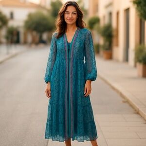 Blank London Boho Cardigan 💙 One Size | Sheer Mesh Duster Kimono